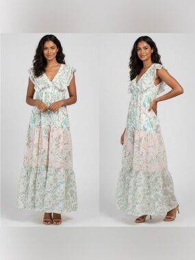 House of Harlow 1960 x REVOLVE Pastel Floral Tiered Maxi Dress